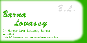 barna lovassy business card